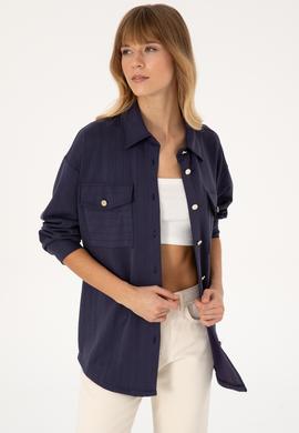 Kadın Mürdüm Örme Gömlek - 50309510020