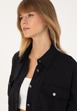 Kadın Siyah Örme Gömlek - 50309510033