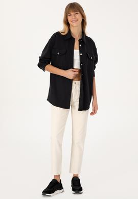 Kadın Siyah Örme Gömlek - 50309510033