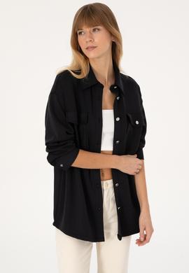 Kadın Siyah Örme Gömlek - 50309510033