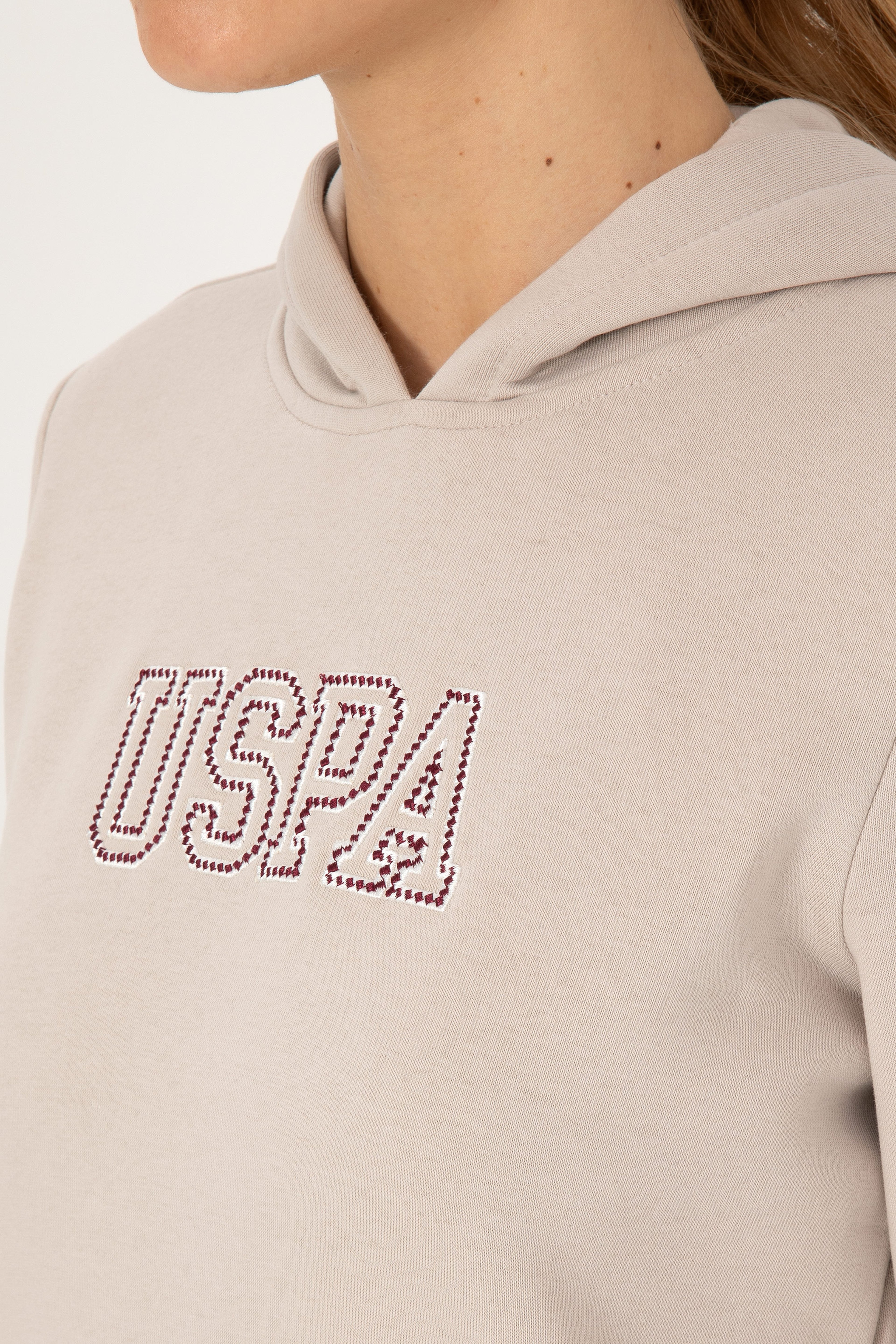 Kadın Taş Şardonlu Kapüşonlu Basic Sweatshirt