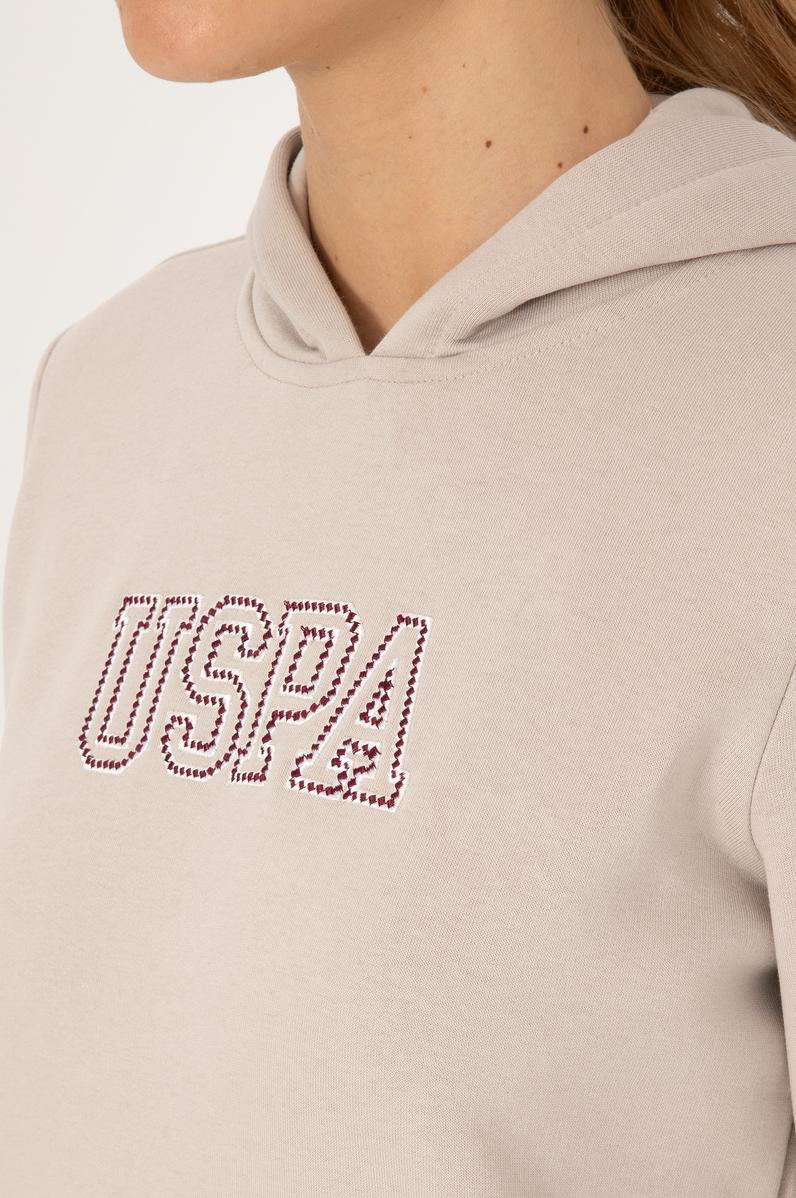 Kadın Taş Şardonlu Kapüşonlu Basic Sweatshirt