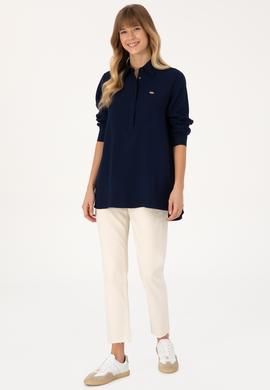 Kadın Lacivert Uzun Kollu Gömlek - 50316411028