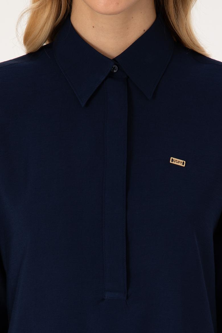 Kadın Lacivert Uzun Kollu Gömlek - 50316411028