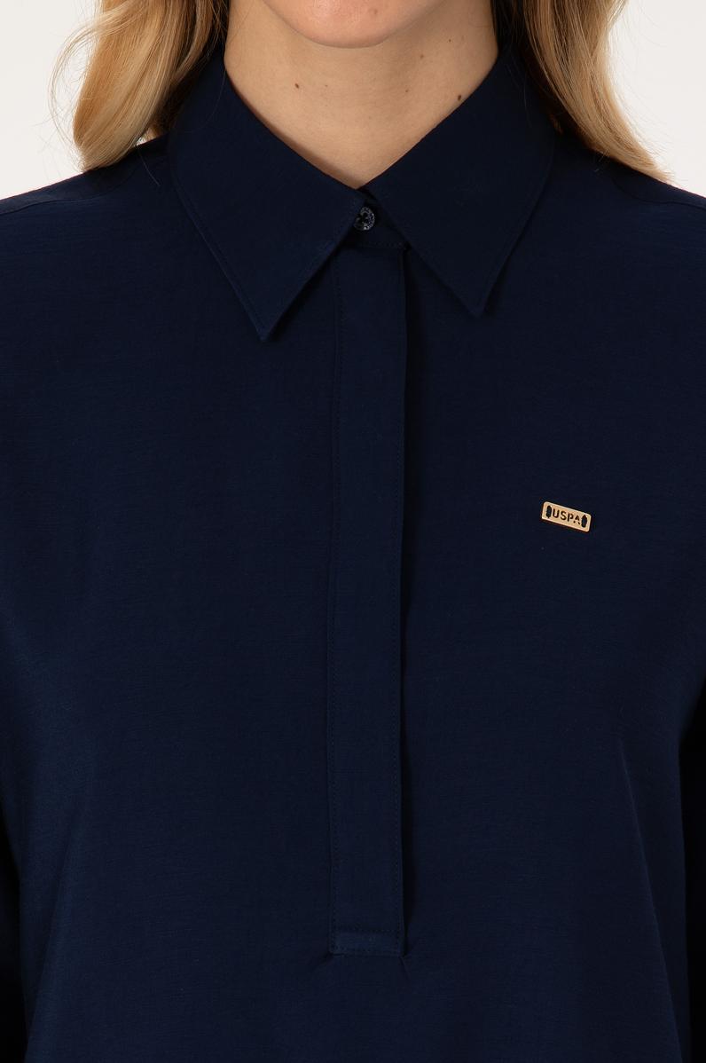 Kadın Lacivert Uzun Kollu Gömlek