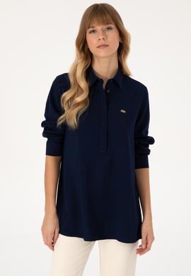 Kadın Lacivert Uzun Kollu Gömlek - 50316411028