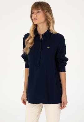 Kadın Lacivert Uzun Kollu Gömlek - 50316411028