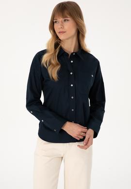 Kadın Lacivert Uzun Kollu Gömlek - 50316377020