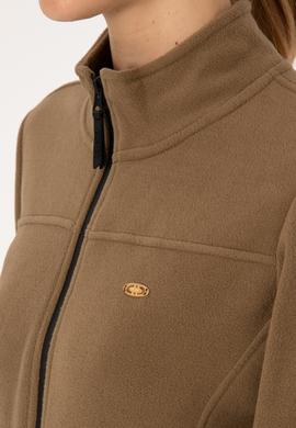 Kadın Haki Fermuarlı Dik Yaka Polar Sweatshirt - 50316729054