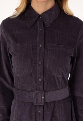 Kadın Mürdüm Dokuma Elbise - 50308622007