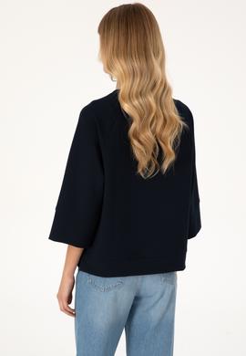 Kadın Lacivert Bisiklet Yaka Sweatshirt - 50307782013