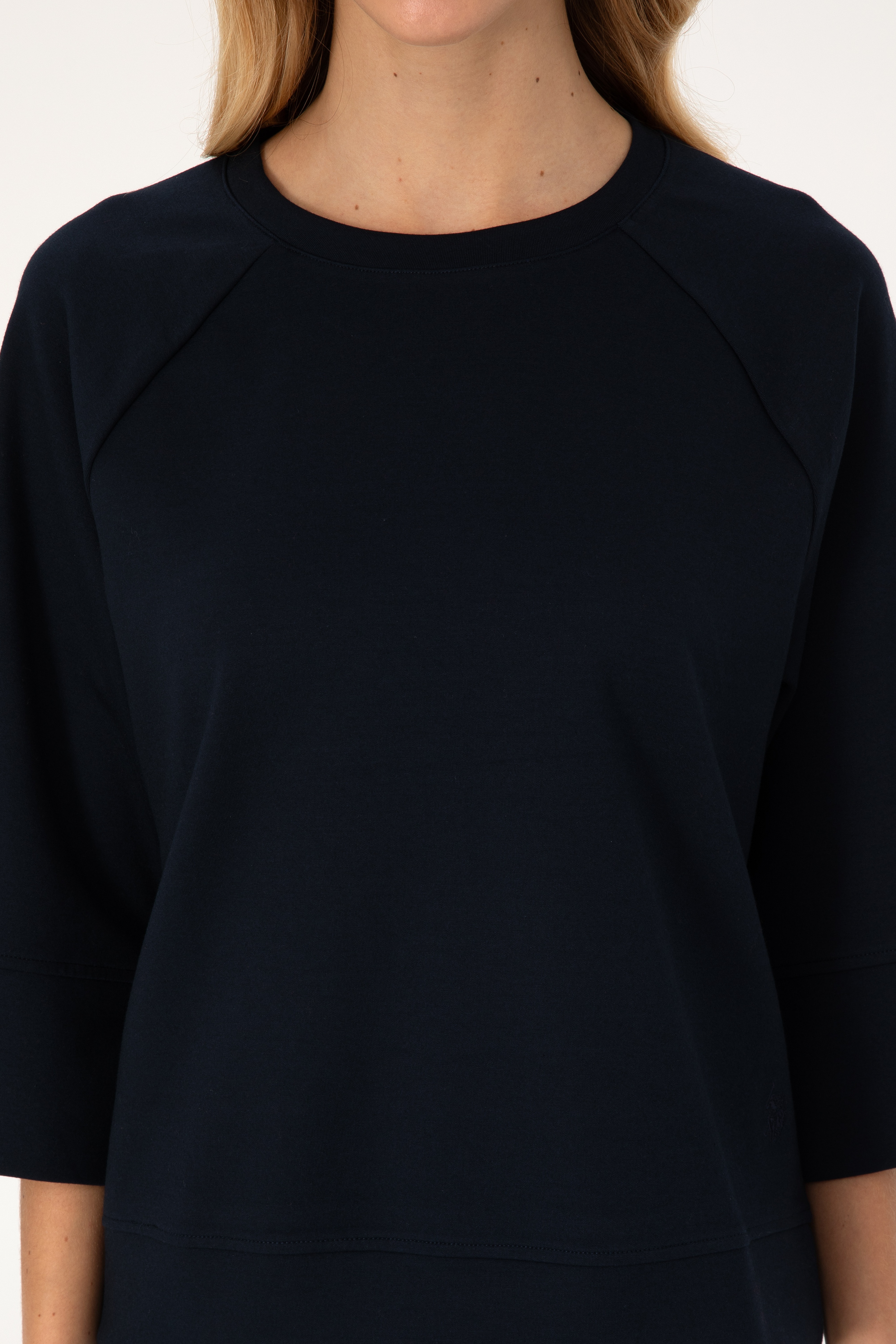 Kadın Lacivert Bisiklet Yaka Sweatshirt