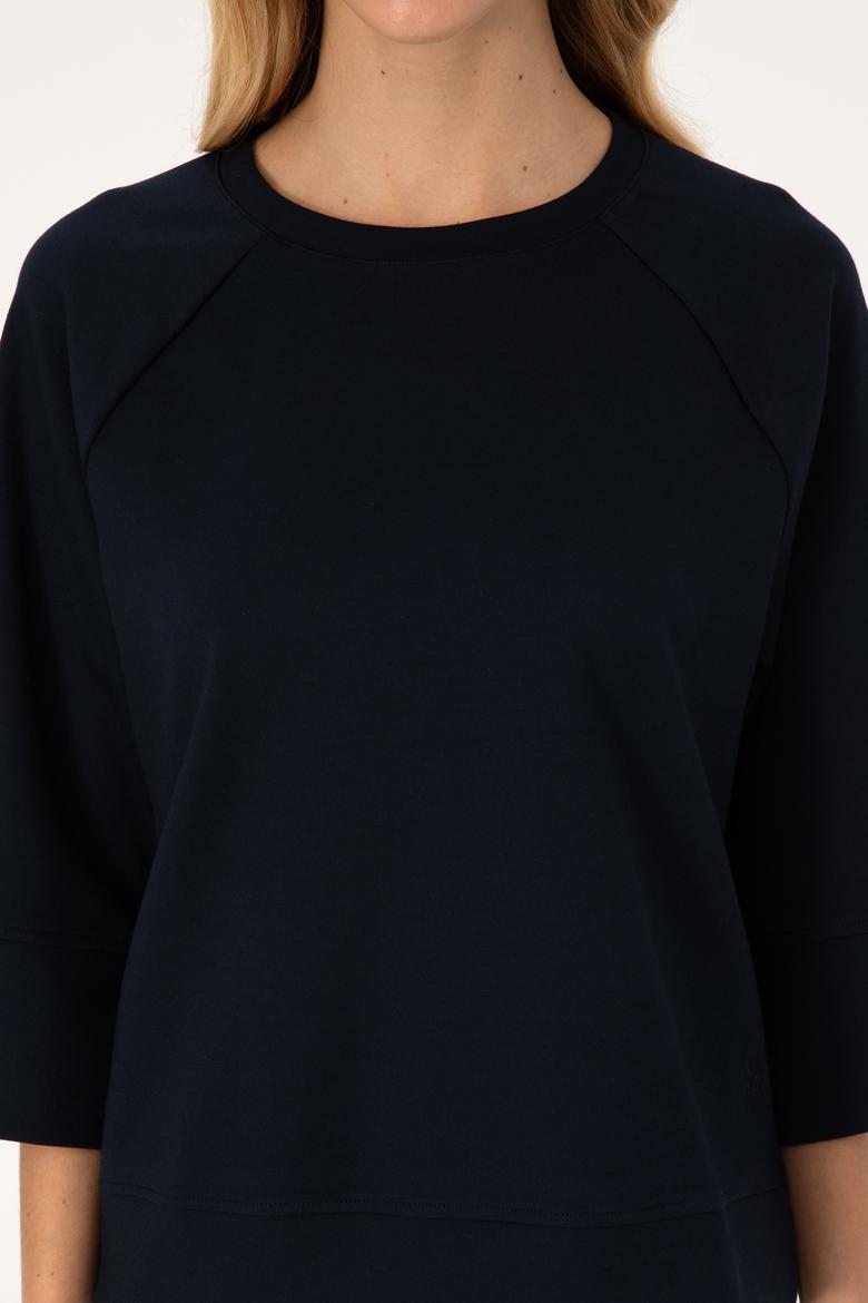 Kadın Lacivert Bisiklet Yaka Sweatshirt - 50307782013