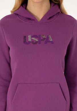 Kadın Menekşe Kapüşonlu Basic Sweatshirt - 50307711117