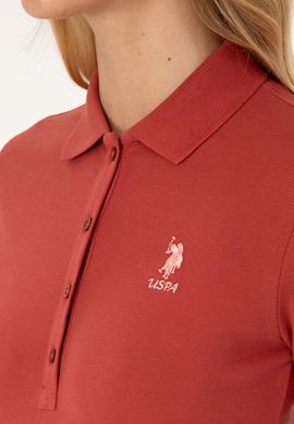 Kadın Kiremit Basic Polo Yaka Sweatshirt - 50317627013