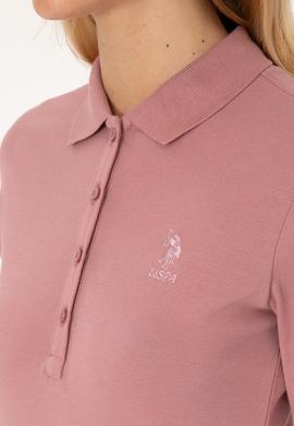 Kadın Gül Kurusu Basic Polo Yaka Sweatshirt - 50317627037