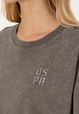 Kadın Vizon Yıkamalı Bisiket Yaka Sweatshirt - 50314186019