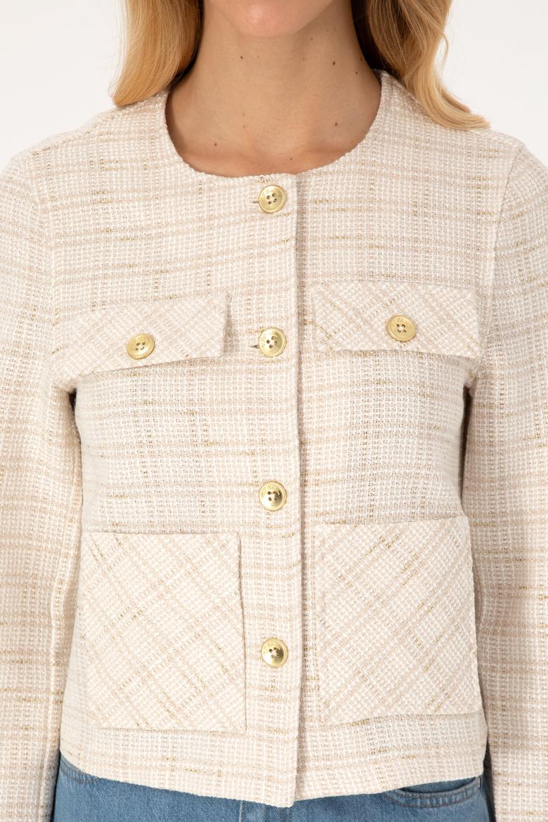 Kadın Krem Ceket - 50308757021