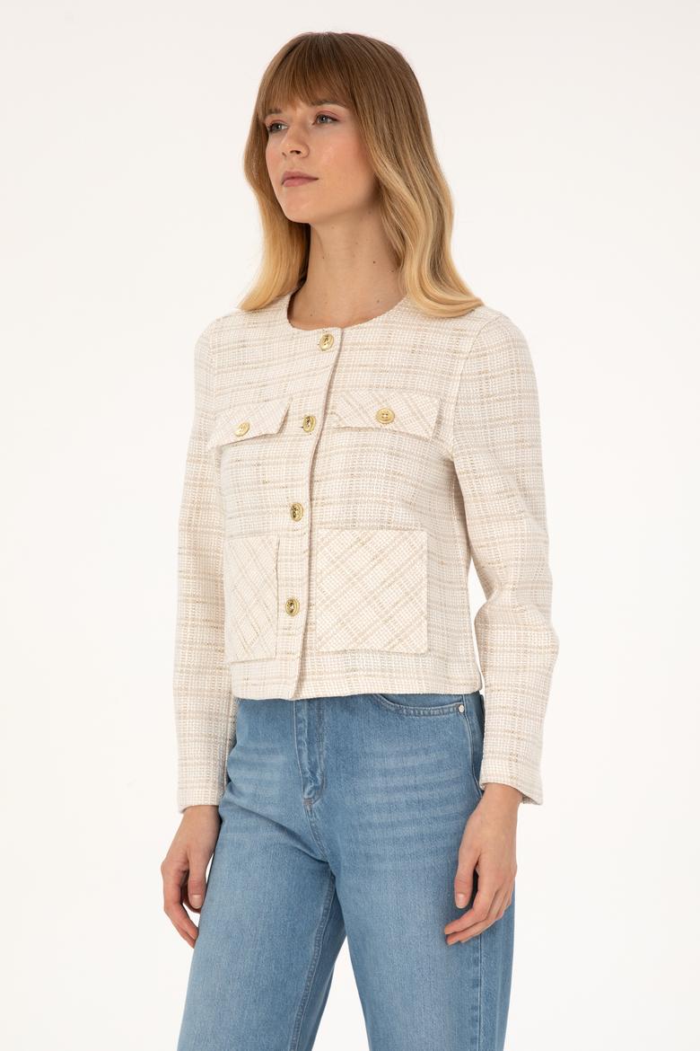 Kadın Krem Ceket - 50308757021