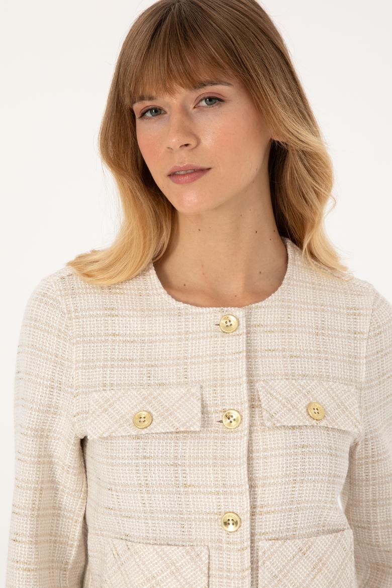 Kadın Krem Ceket - 50308757021