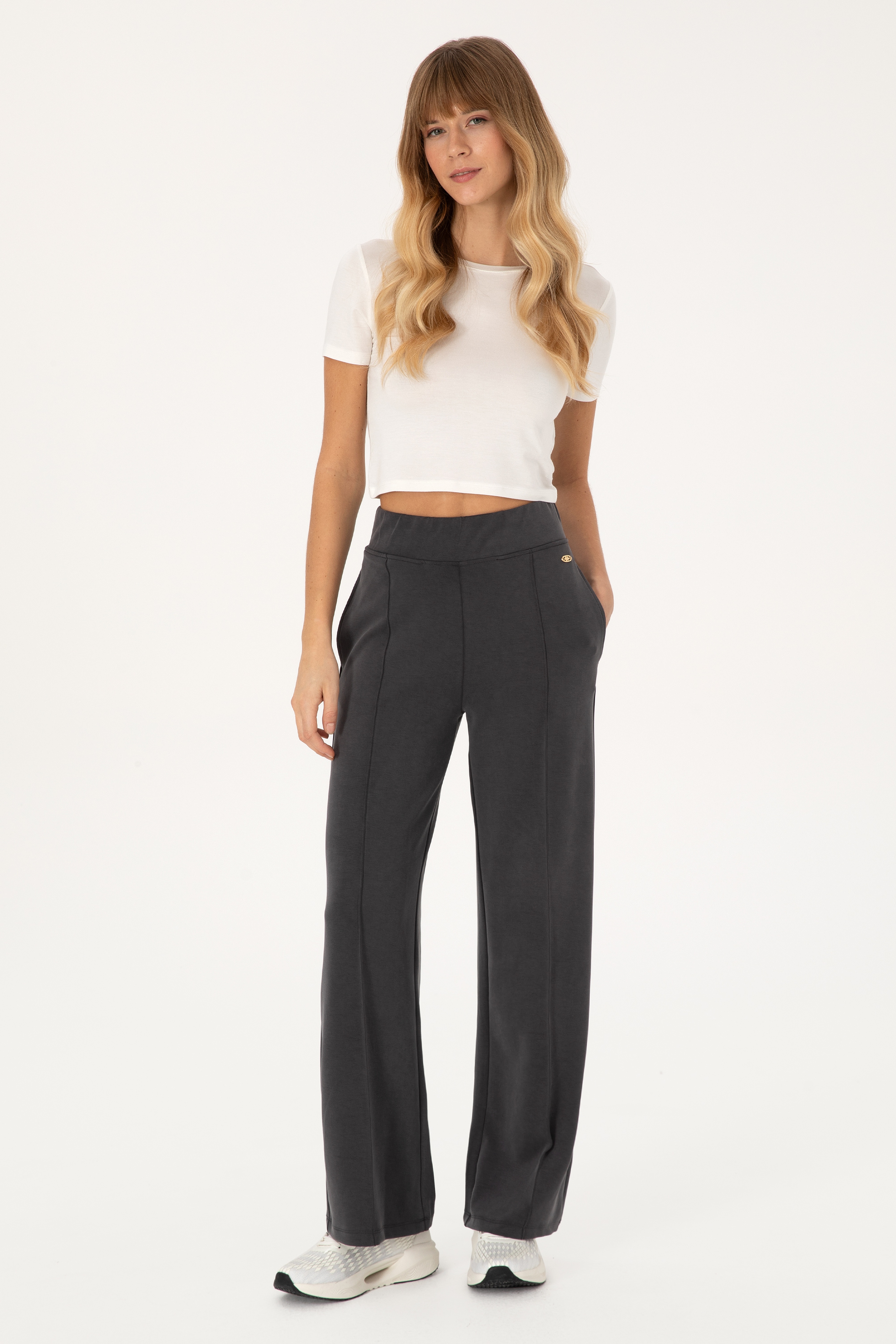 Kadın Antrasit Modal Karışımlı Loose Fit Eşofman Altı