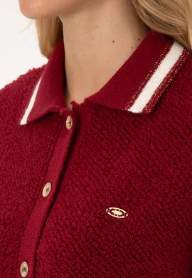 Kadın Koyu Frambuaz Triko Hırka - 50315553023