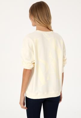 Kadın Krem Bisiklet Yaka Sweatshirt - 50307787020