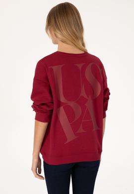 Kadın Koyu Frambuaz Bisiklet Yaka Sweatshirt - 50307787015