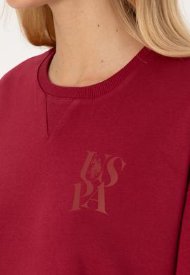 Kadın Koyu Frambuaz Bisiklet Yaka Sweatshirt - 50307787015