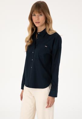 Kadın Lacivert Uzun Kollu Gömlek - 50316377020
