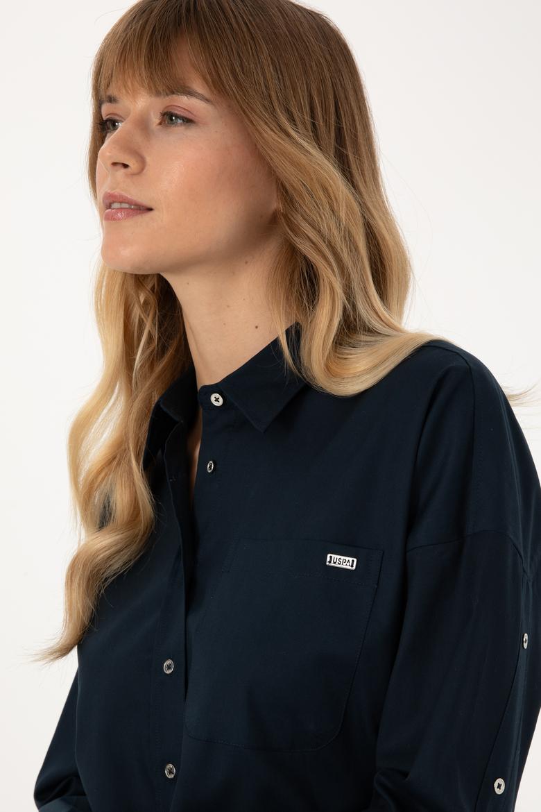 Kadın Lacivert Uzun Kollu Gömlek - 50316377020