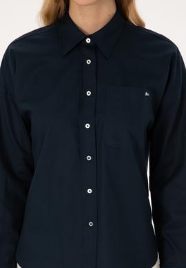 Kadın Lacivert Uzun Kollu Gömlek - 50316377020