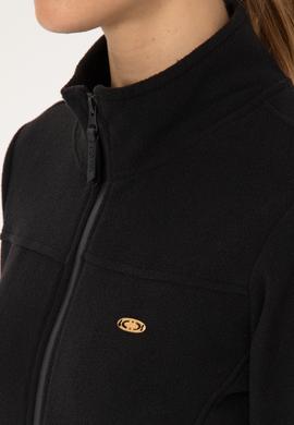 Kadın Siyah Fermuarlı Dik Yaka Polar Sweatshirt - 50316729007