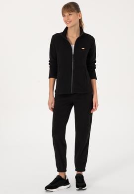 Kadın Siyah Fermuarlı Dik Yaka Polar Sweatshirt - 50316729007