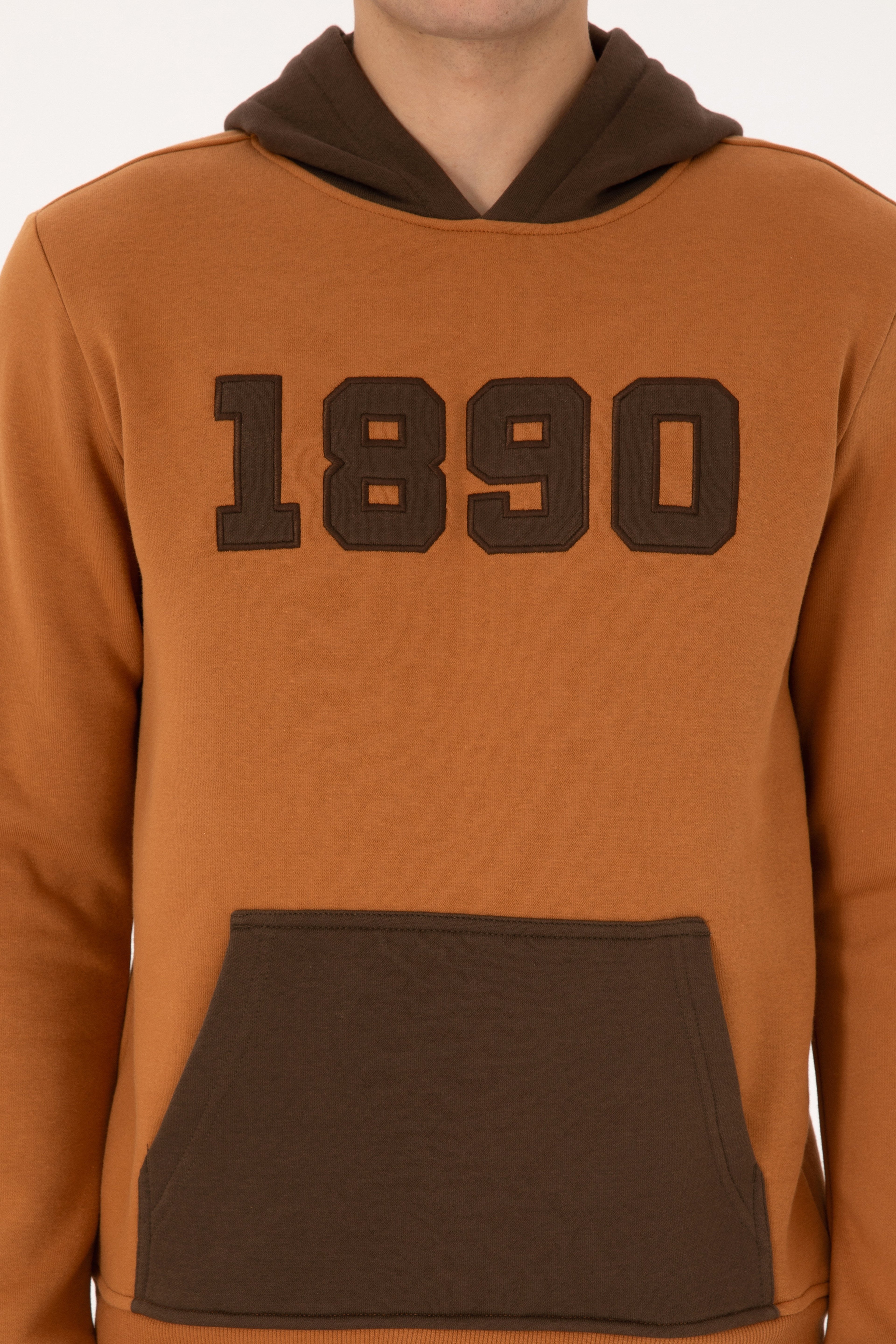 Erkek Regular Fit Kapüşonlu Şardonlu Açık Haki Sweatshirt