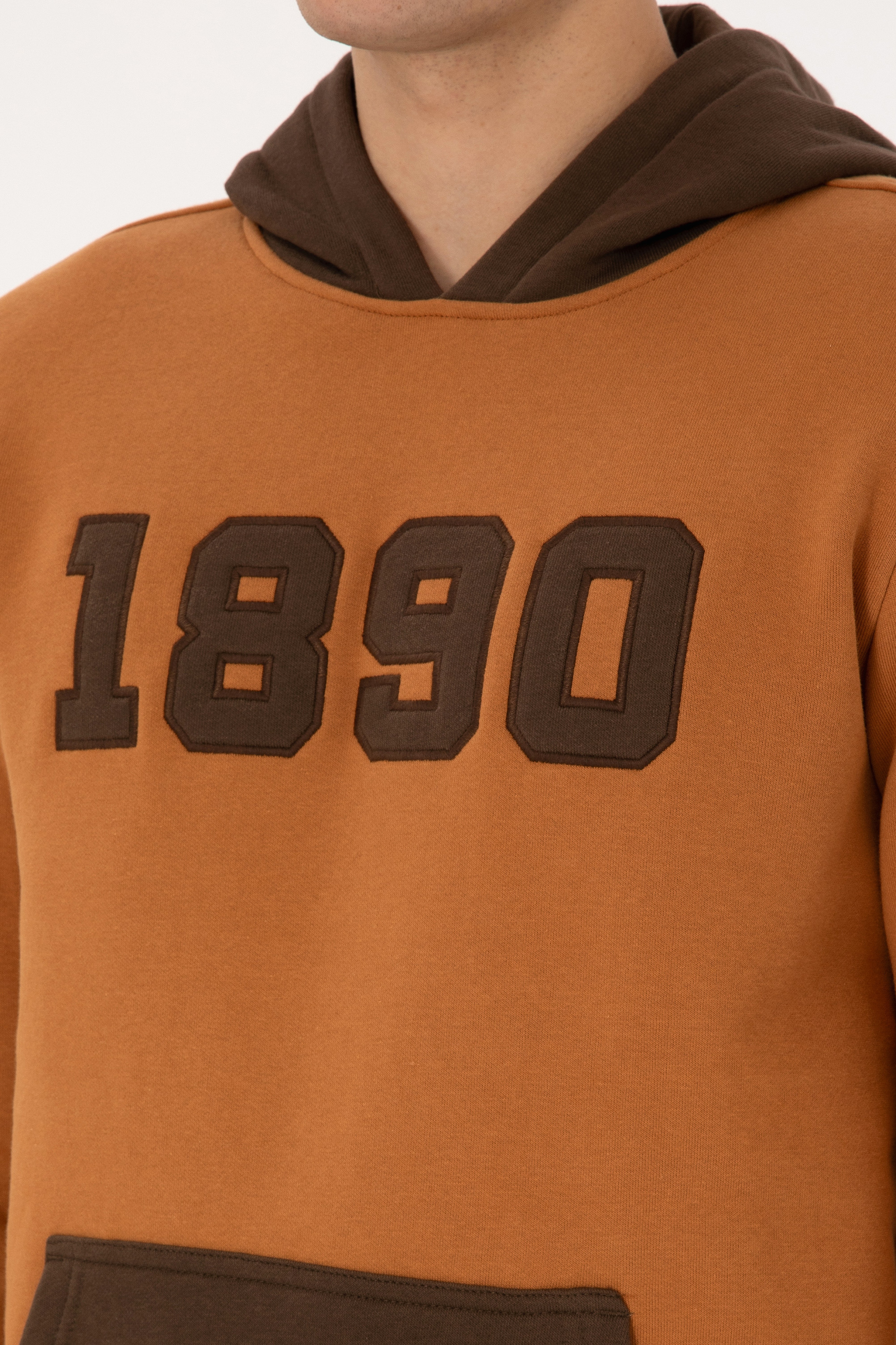 Erkek Regular Fit Kapüşonlu Şardonlu Açık Haki Sweatshirt