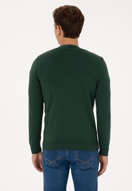 Erkek Koyu Yeşil Basic Triko Hırka - 50307952069