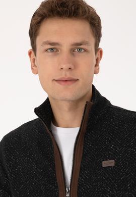 Erkek Siyah Örme Hırka - 50310000026