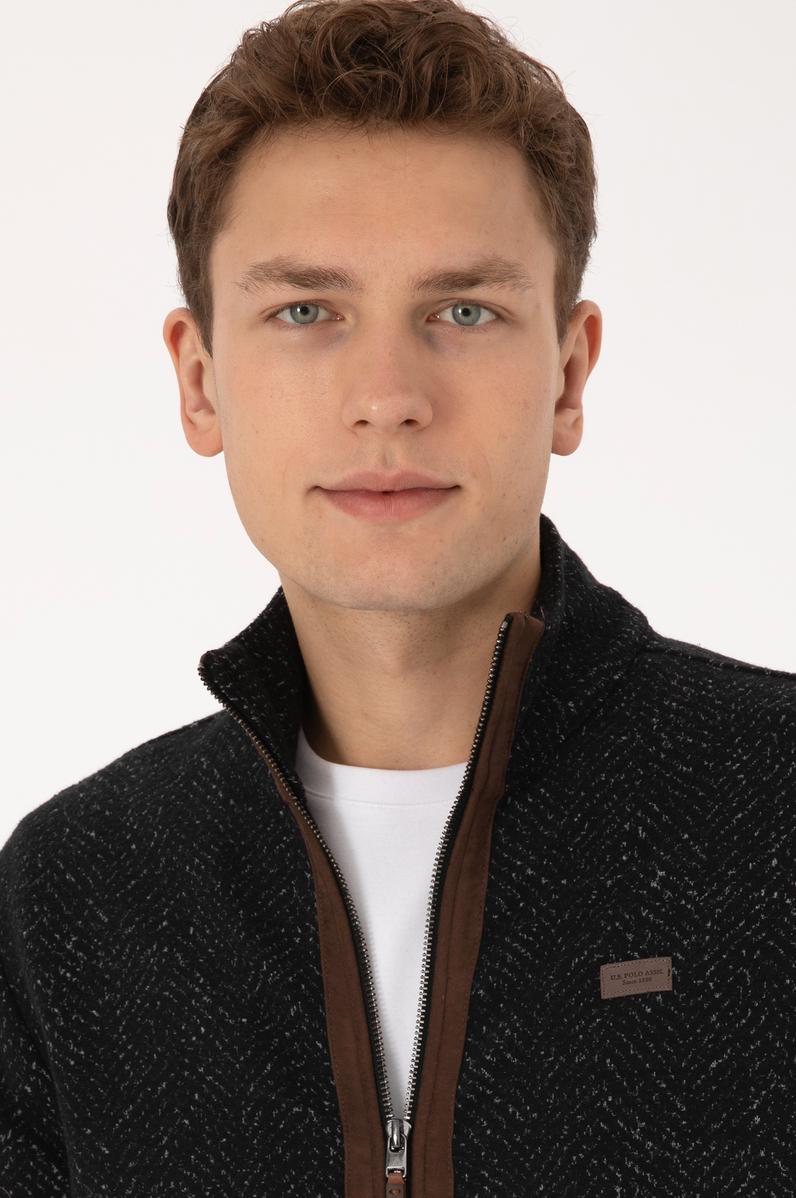 Erkek Siyah Örme Hırka