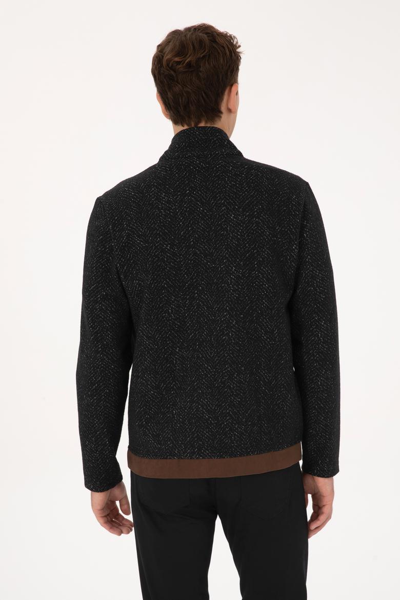 Erkek Siyah Örme Hırka - 50310000026