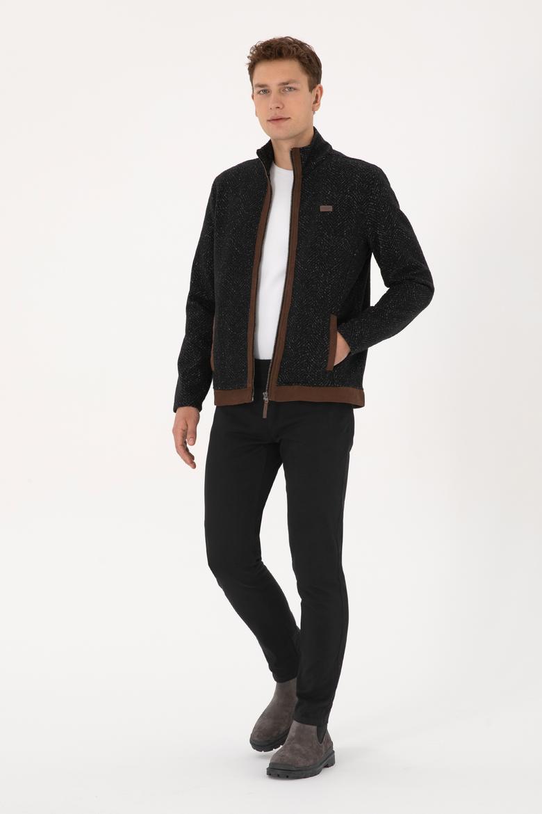 Erkek Siyah Örme Hırka - 50310000026