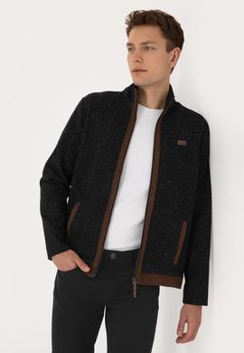 Erkek Siyah Örme Hırka - 50310000026