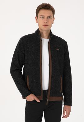 Erkek Siyah Örme Hırka - 50310000026