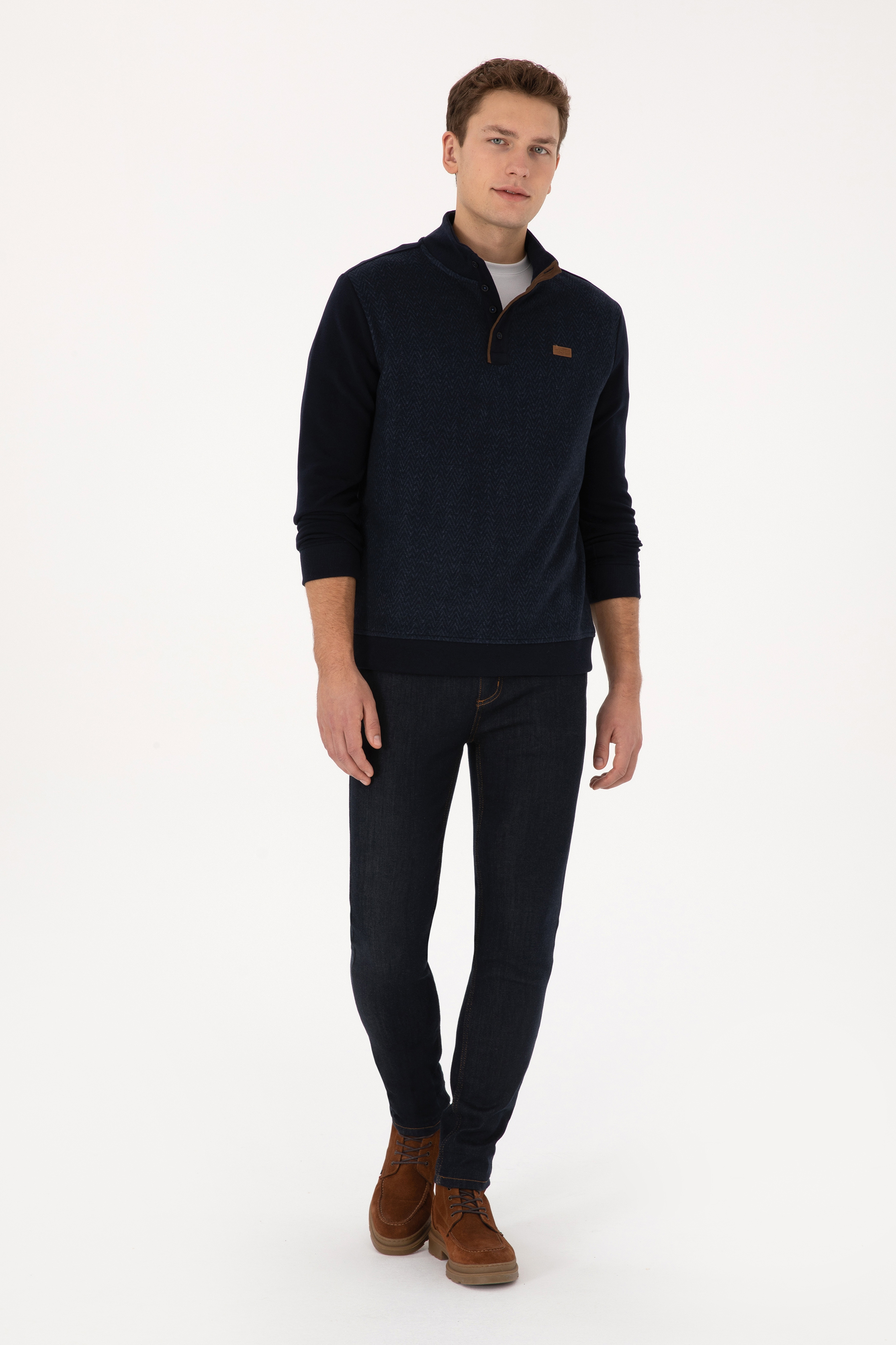 Erkek Lacivert Sweatshirt - Image 4