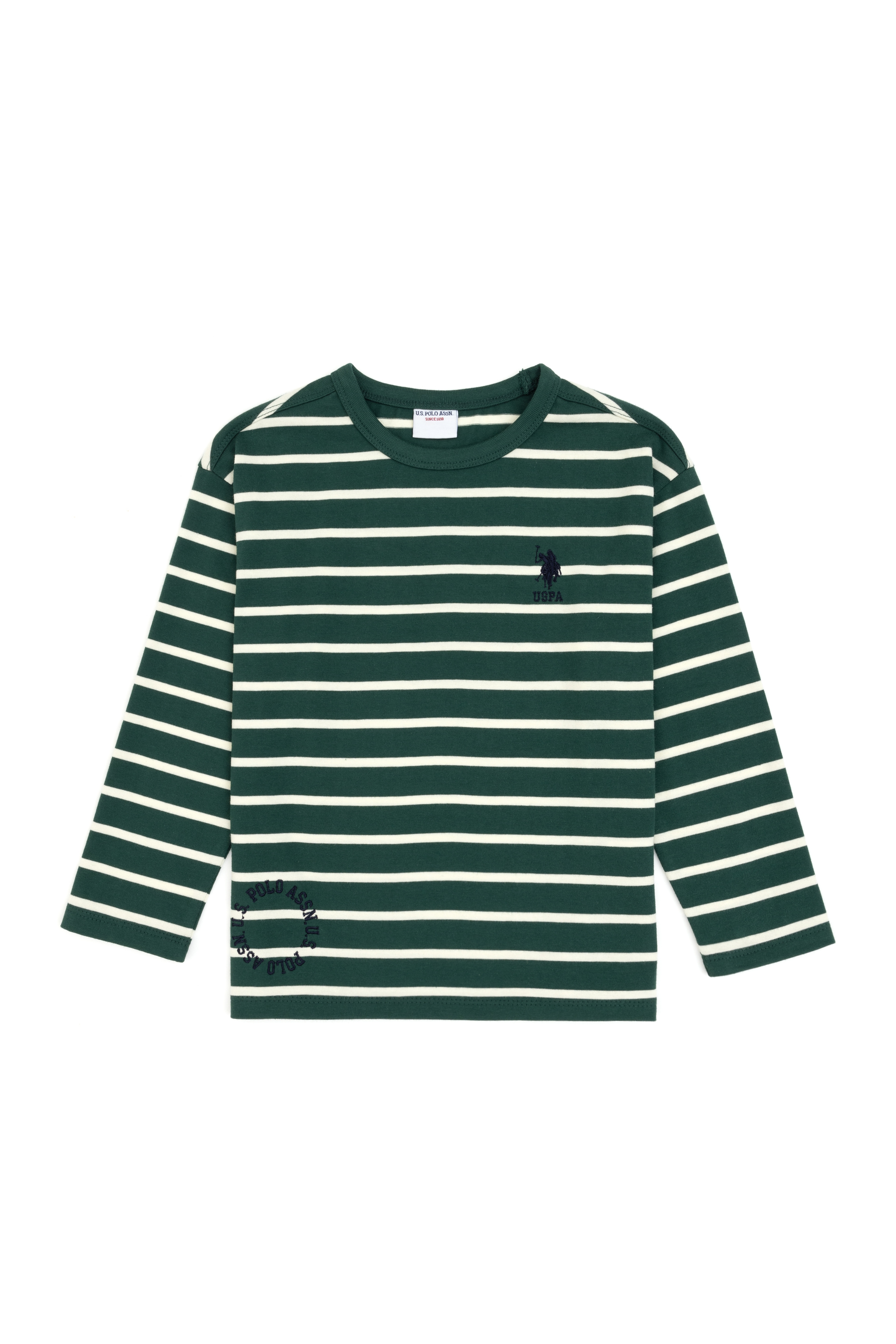 Erkek Çocuk Koyu Yeşil Bisiklet Yaka Sweatshirt - Image 2