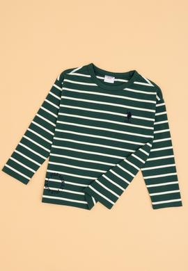 Erkek Çocuk Koyu Yeşil Bisiklet Yaka Sweatshirt - 50316684012