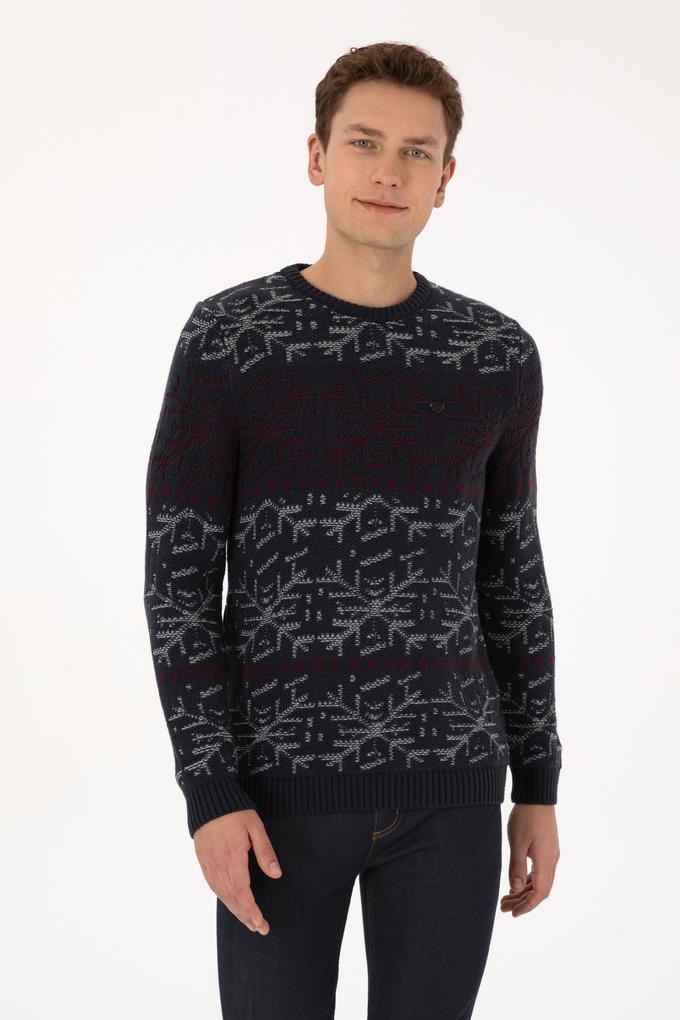 Erkek Açık Lacivert Kazak