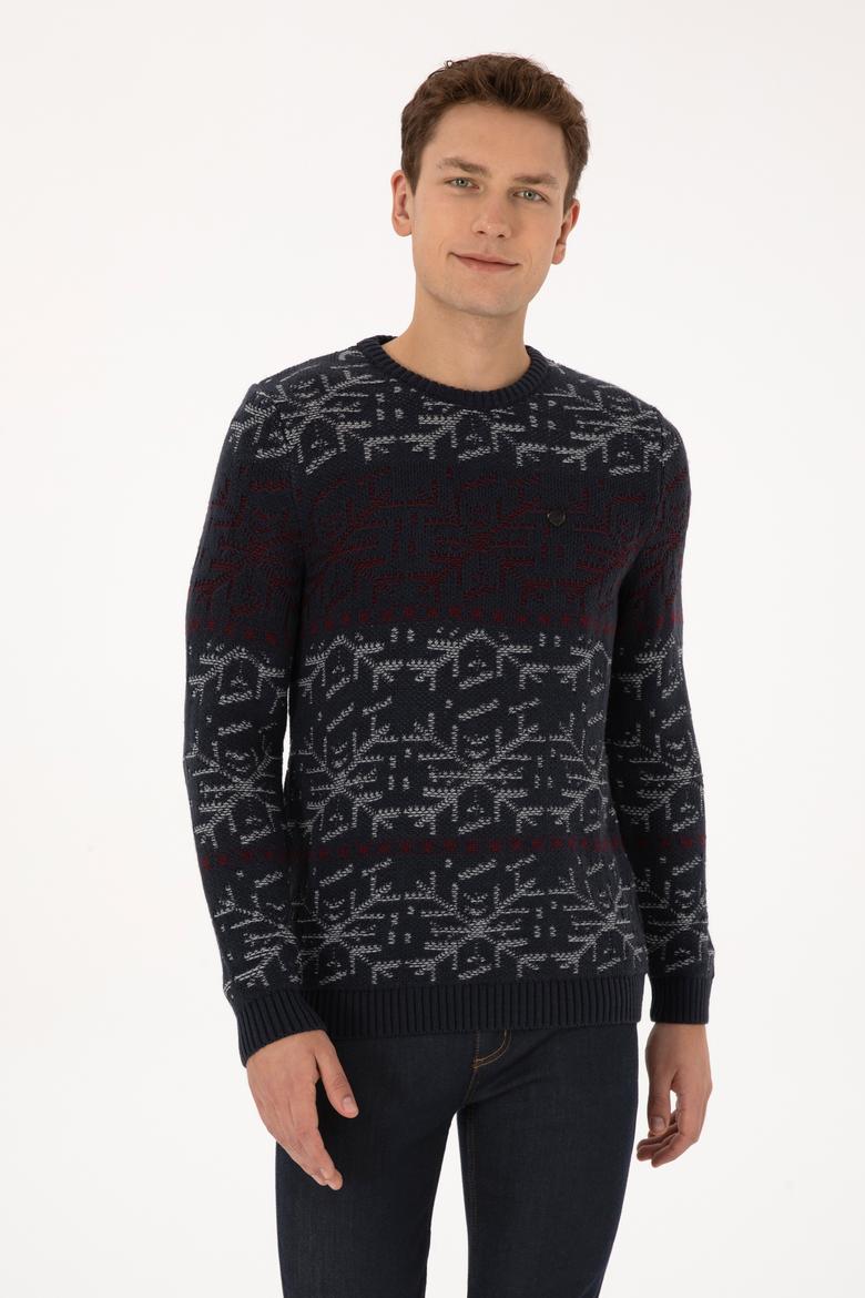 Erkek Açık Lacivert Kazak