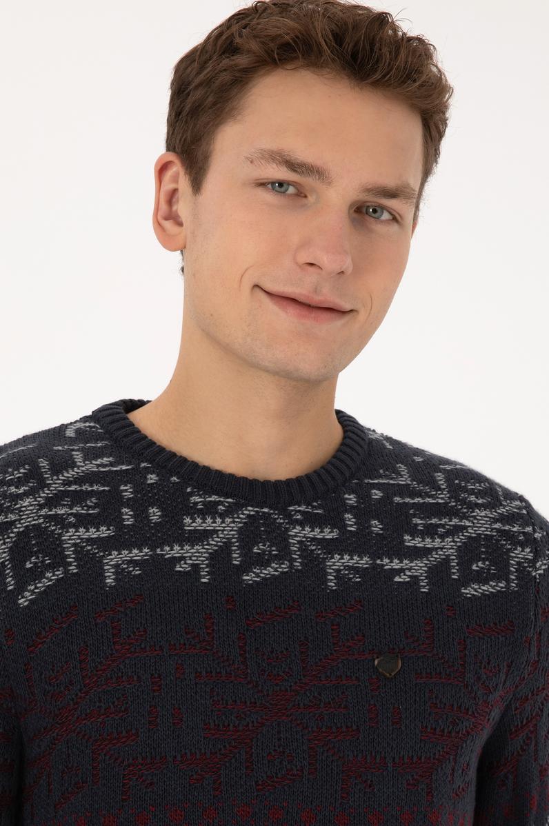 Erkek Açık Lacivert Kazak