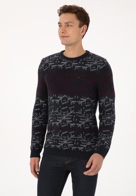 Erkek Açık Lacivert Kazak - 50308237008